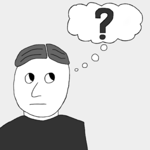The big question - Illustration by Börkur Sigurbjörnsson