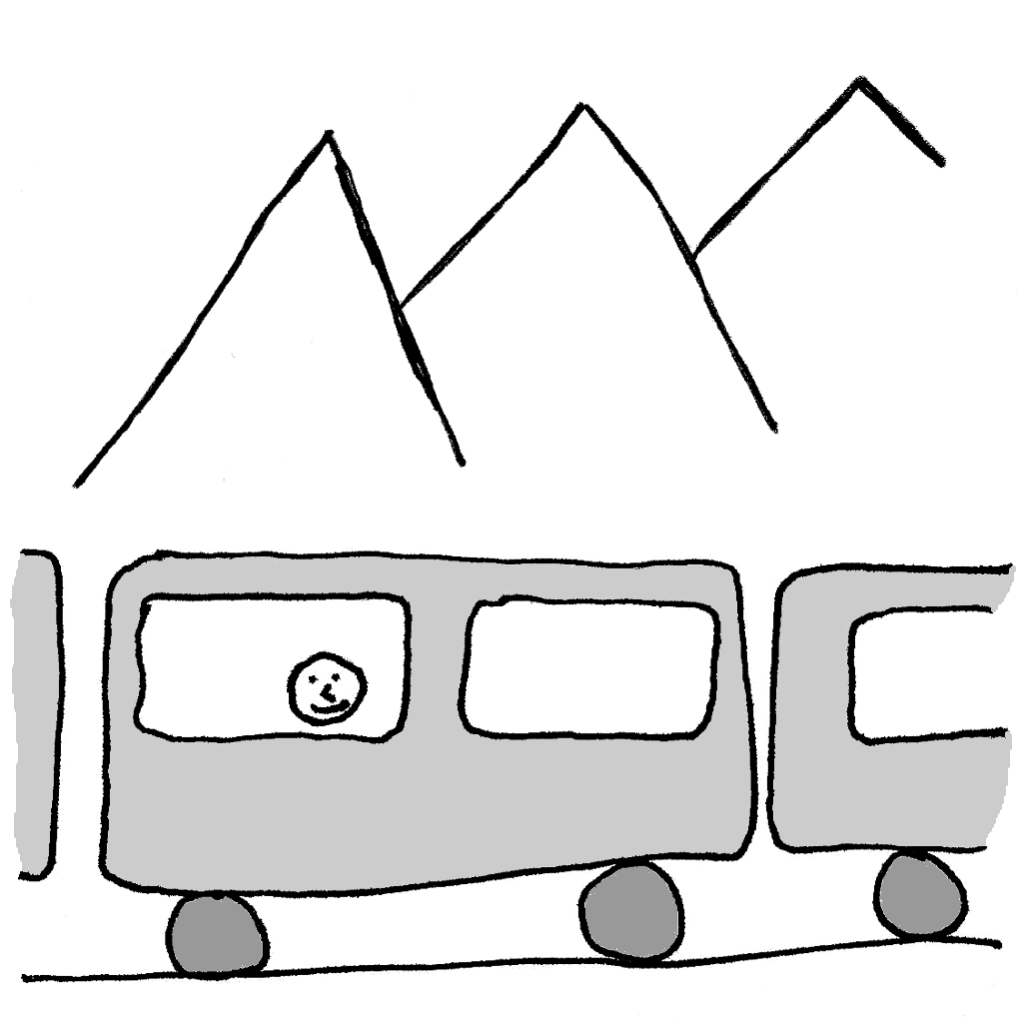 En tren — Ilustración de Börkur Sigurbjörnsson